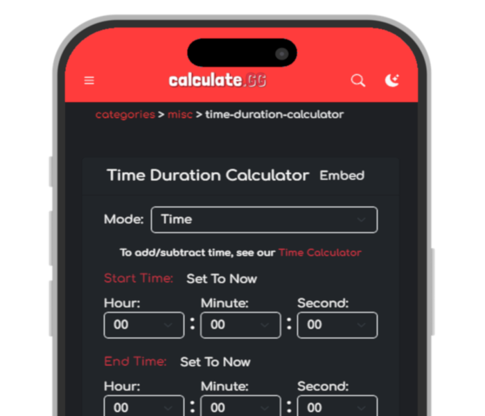 Time Duration Calculator | Time Between Two Times